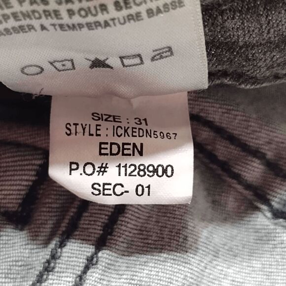 Joe's Jeans Eden Ankle Jeans Distressed Raw Hem Gray Black Wash Sz 31 Mid Rise - Picture 7 of 10